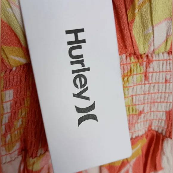 NWT Hurley Sand Dollar Printed Smocked Back Midi Dress Size Small 🌼🏵️ - Picture 6 of 9